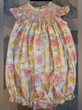 Little English Pink, Yellow & Green Floral Bubble 2T NWOT